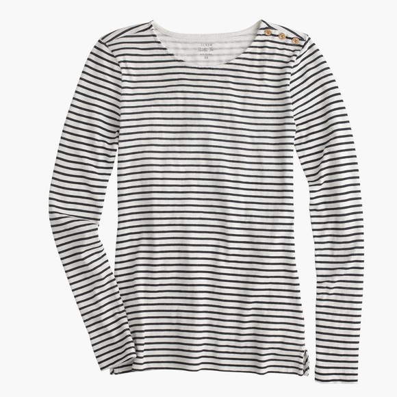 J. Crew Tops - J-Crew Navy and White Striped Painter Tee